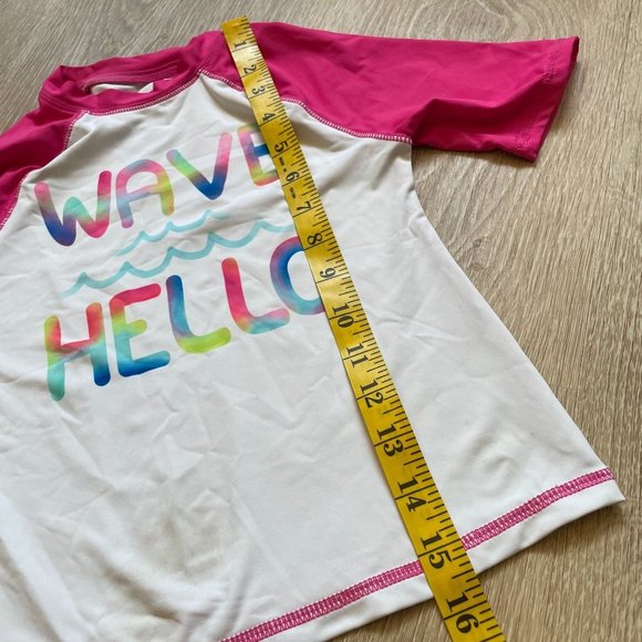 Wonder Nation Wave Hello Rashguard Swim Shirt - Girls XS - Picture 6 of 7